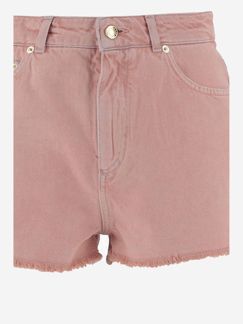 Dolce & Gabbana Regular Rise Flared Denim Shorts Clothing In Pink