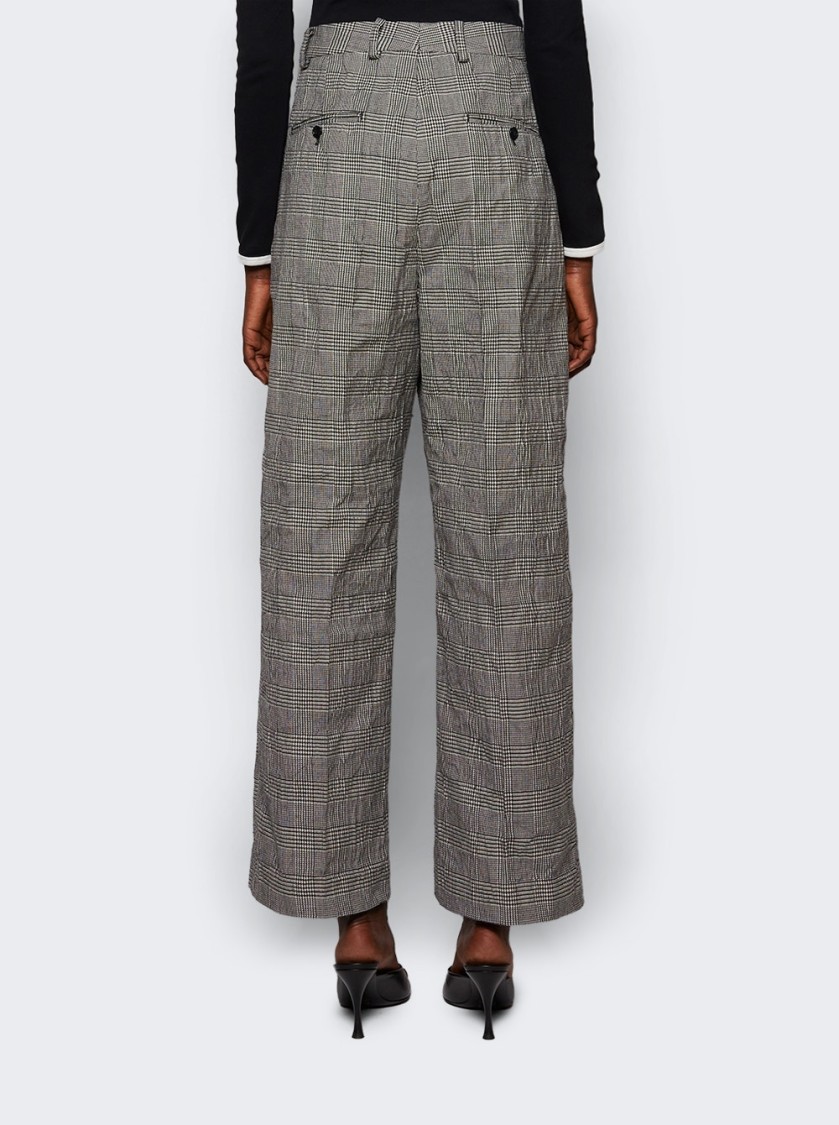 Vetements Metalized Wrinkled Tailored Pants Grey Check In Grey