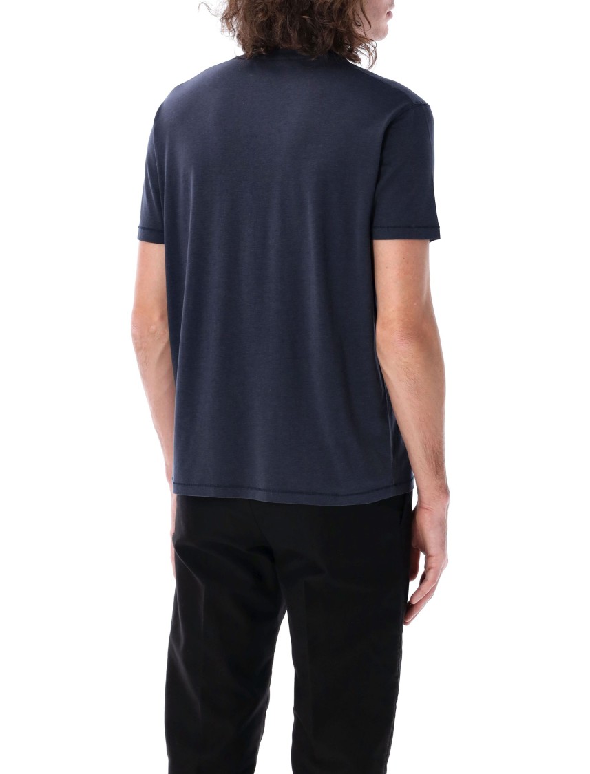 Tom Ford Short-sleeved Solid T-shirt In Blue