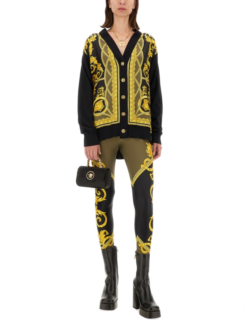 Versace Black La Coupe Des Dieux Cardigan In Multicolor