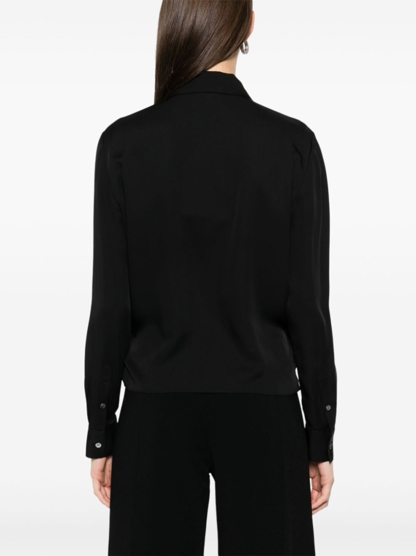 Theory Gewickelte Bluse Mit Steigendem Revers In Black