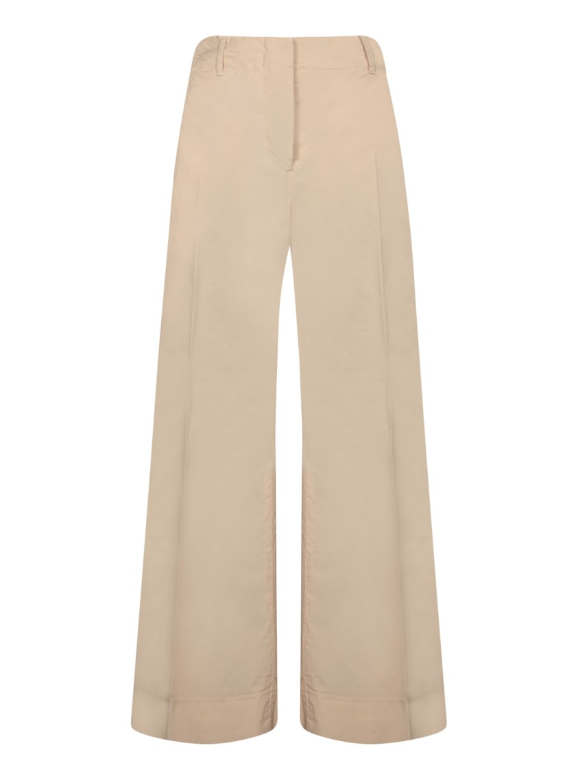 Incotex Wide-cut Beige Trousers With Zip