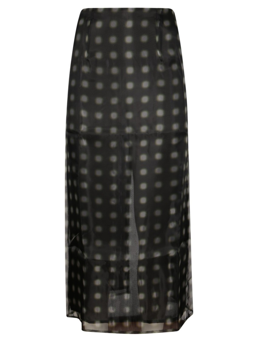 16arlington Semi-transparent Design Midi Skirt In Green