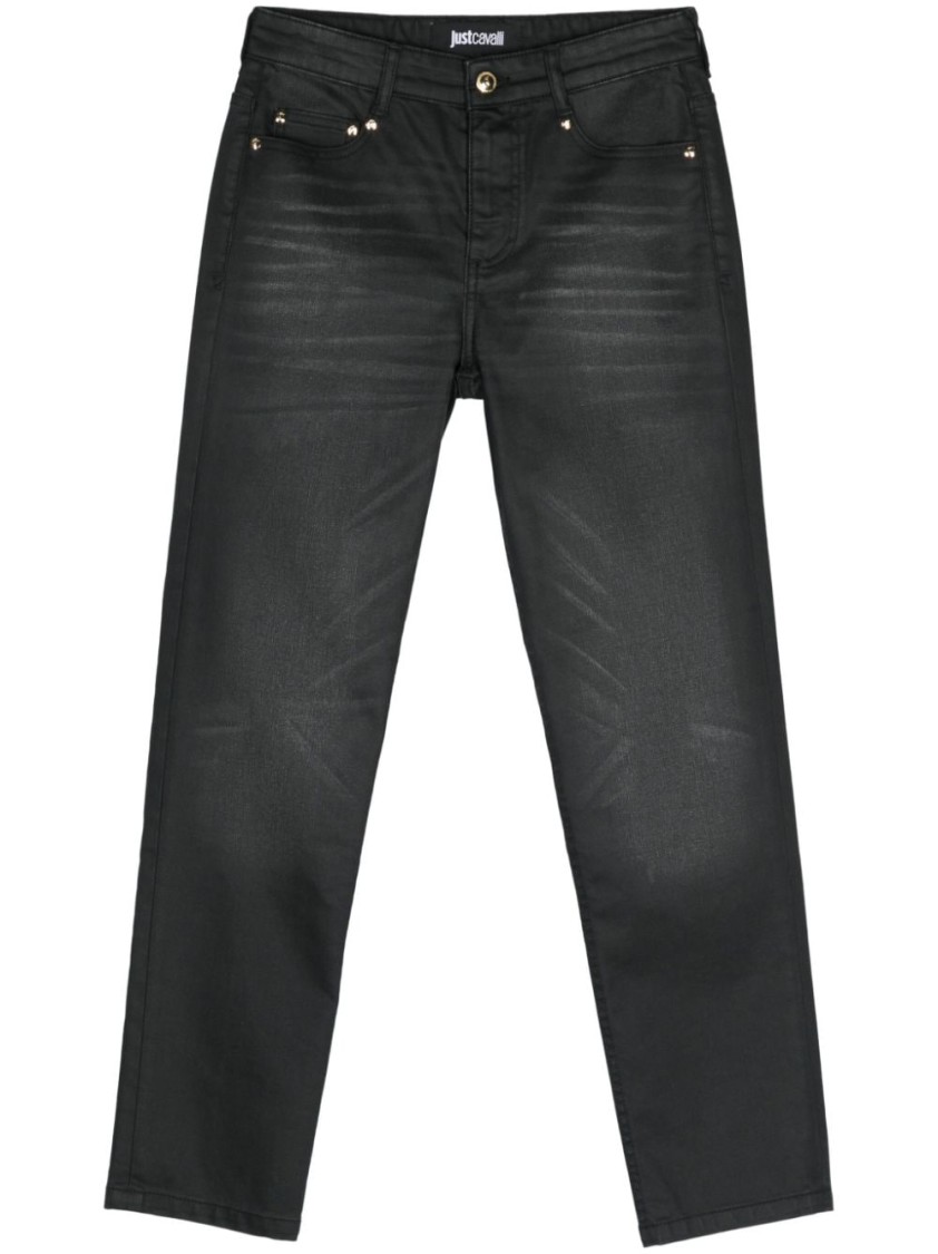 Shop Just Cavalli High-quality Jeans With Fabric Blend And Design In Black