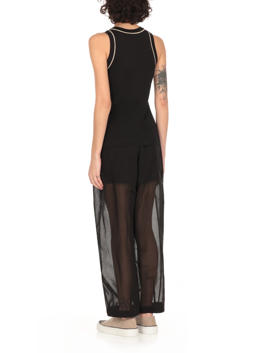 Brunello Cucinelli Monile Sleeveless Crew Neck Tank Top In Black