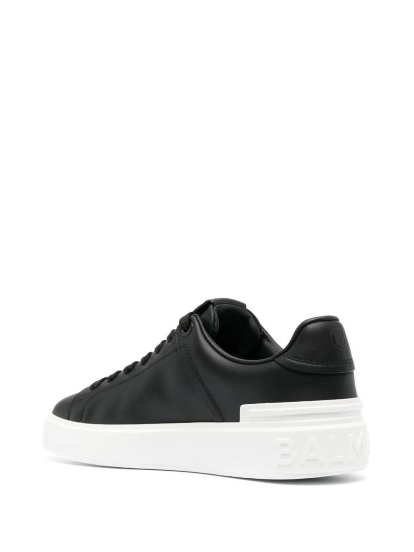 Balmain B Court-calfskin Sneaker In Black
