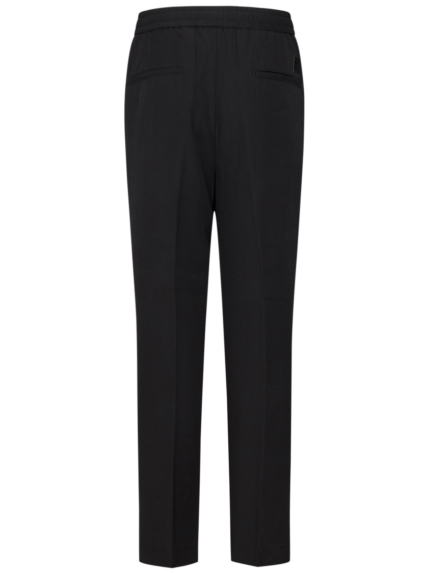 Jacob Cohen Straight-leg Black Trousers With Drawstring Waist In Black