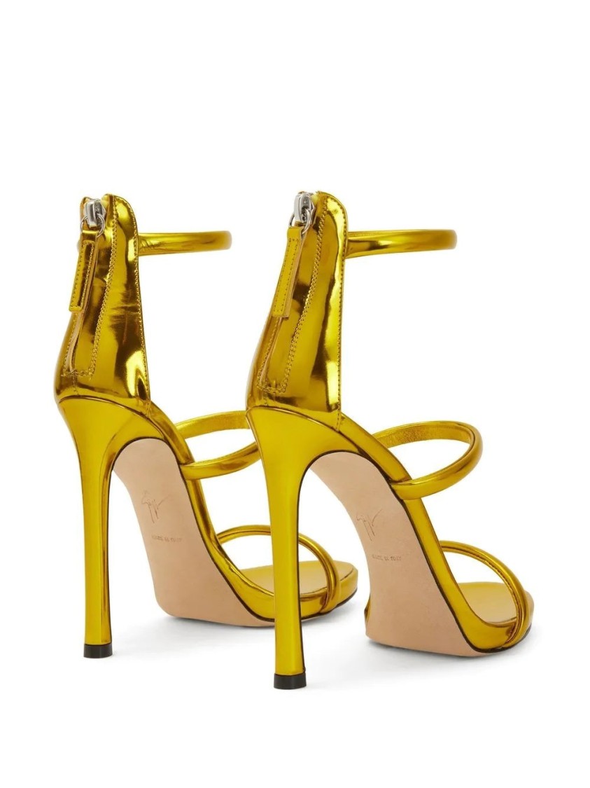 Giuseppe Zanotti Metallic-effect High-heeled Sandals In Gold