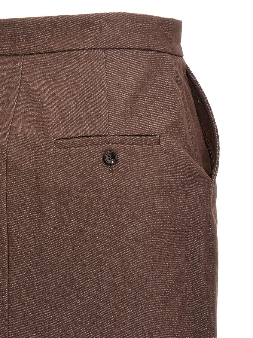 Max Mara Women's Pianosa - Denim-effect Cotton Skirt In Brown