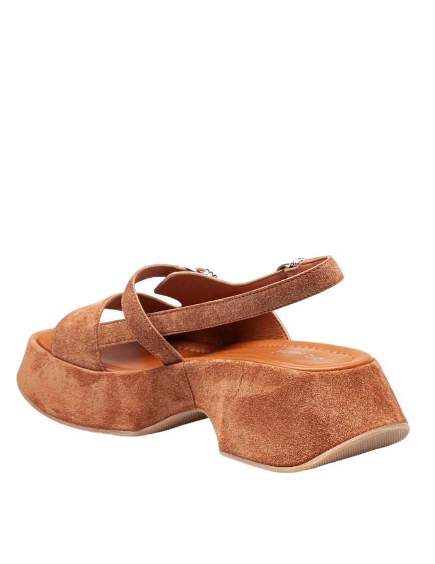 Vic Matie Round-headed Sandals With Platform Soles In Brown