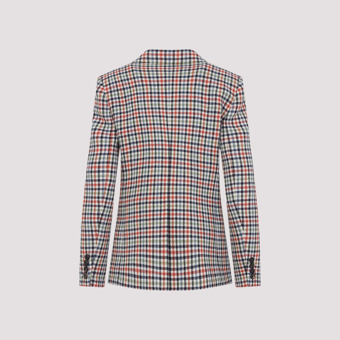 Chloé Chloe Checked Wool-blend Blazer In Neutral