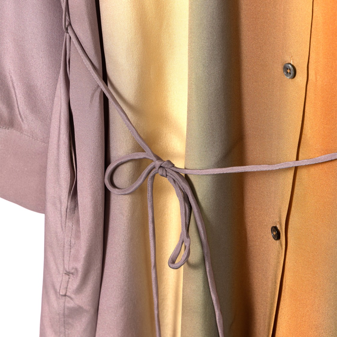 Paul Smith Long Silk Midi Dress With Striking Gradient In Multi