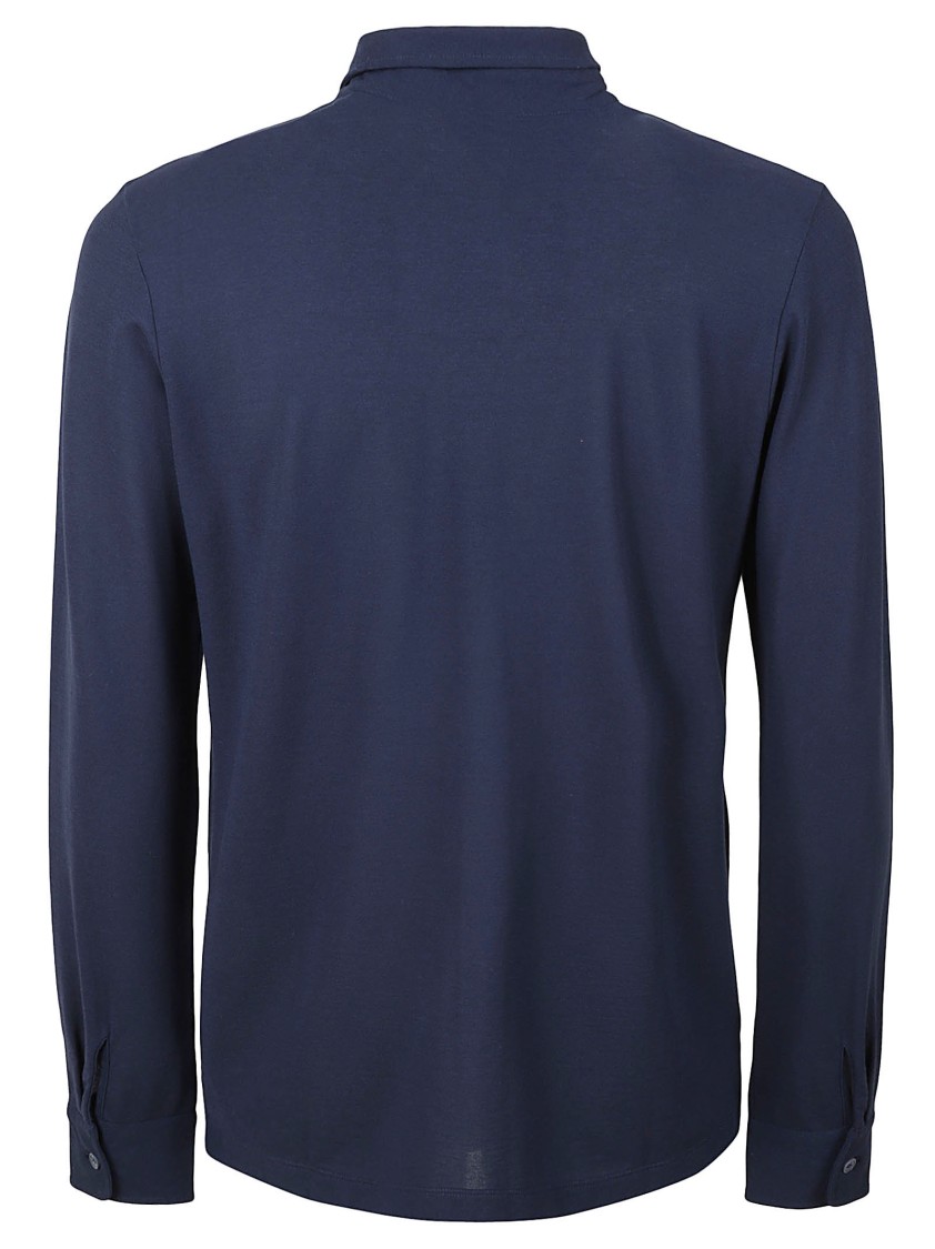 Zanone Button-down Cotton Shirt With Soft Texture In Blue