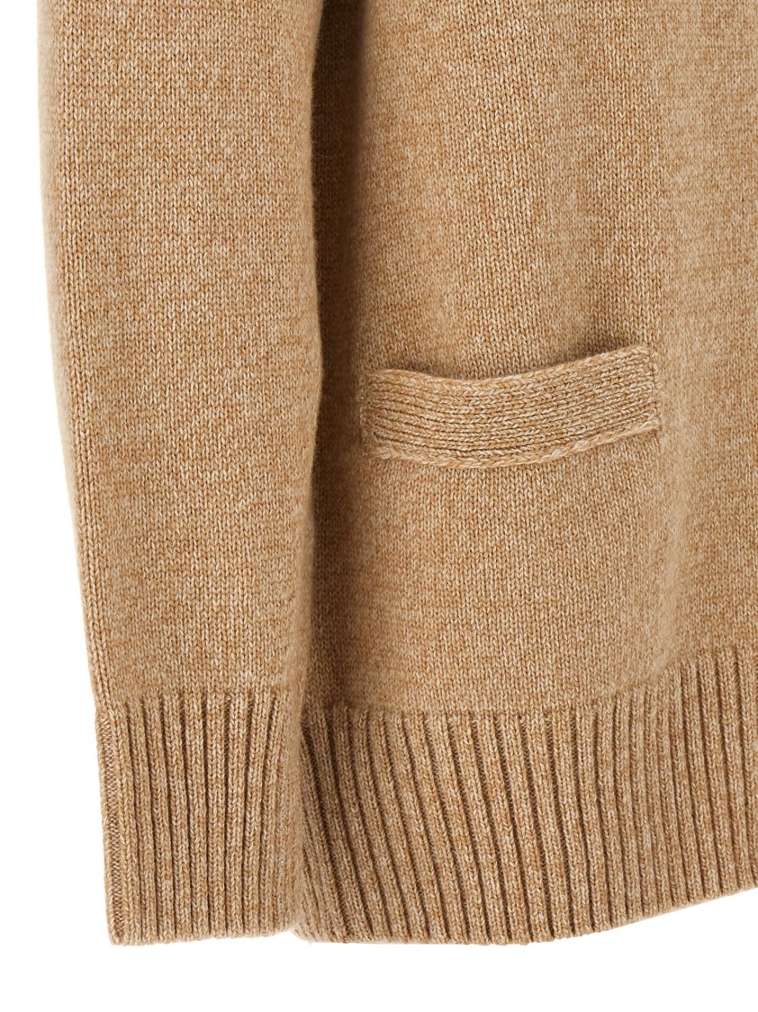 Rabanne Logo Button Cardigan In Brown
