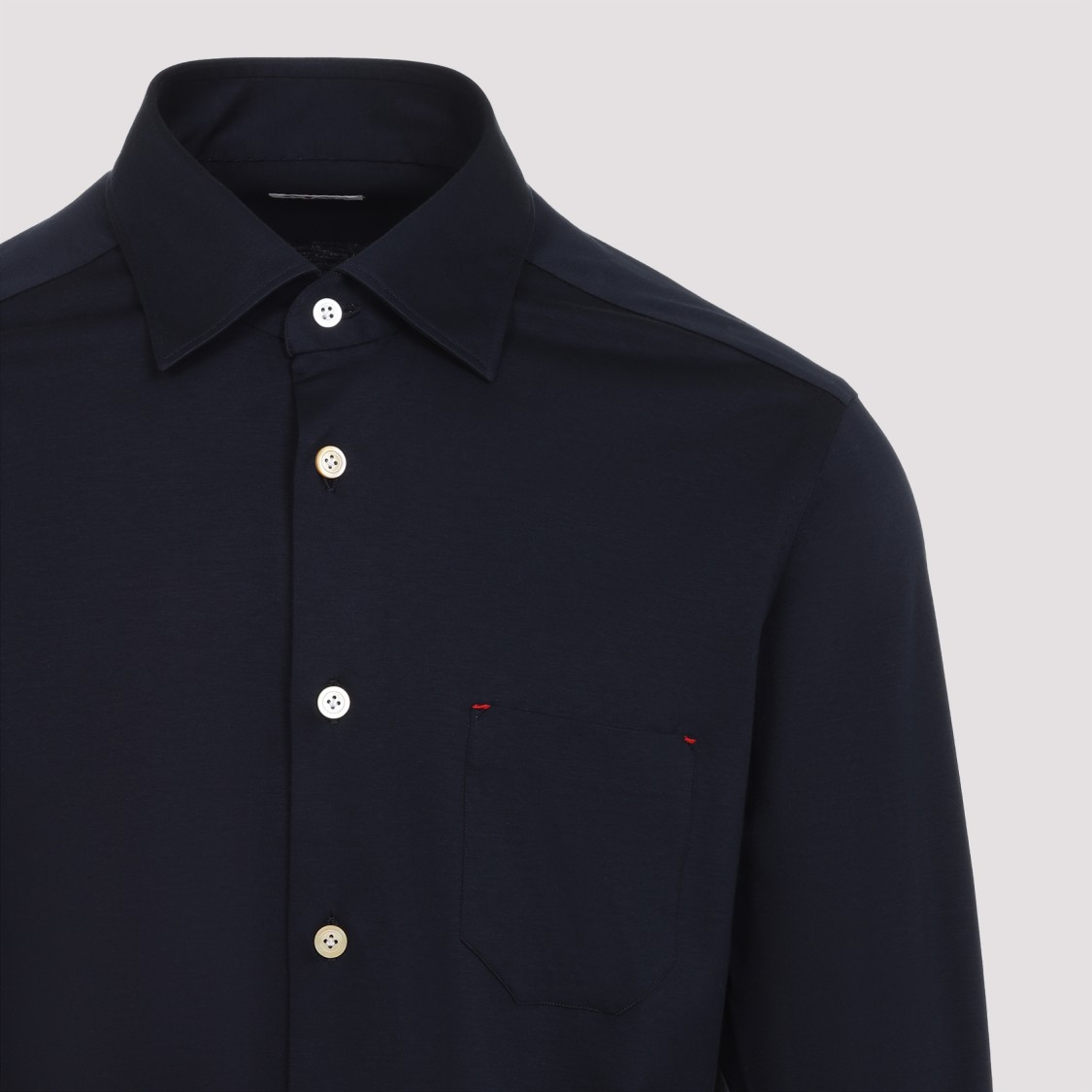 Shop Kiton Tailored Fit Blue Button-down Shirt