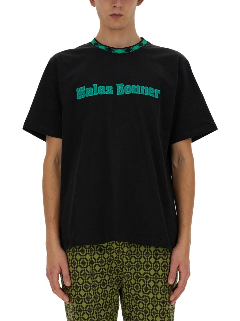 Shop Wales Bonner Classic Graphic Print Cotton T-shirt In Black