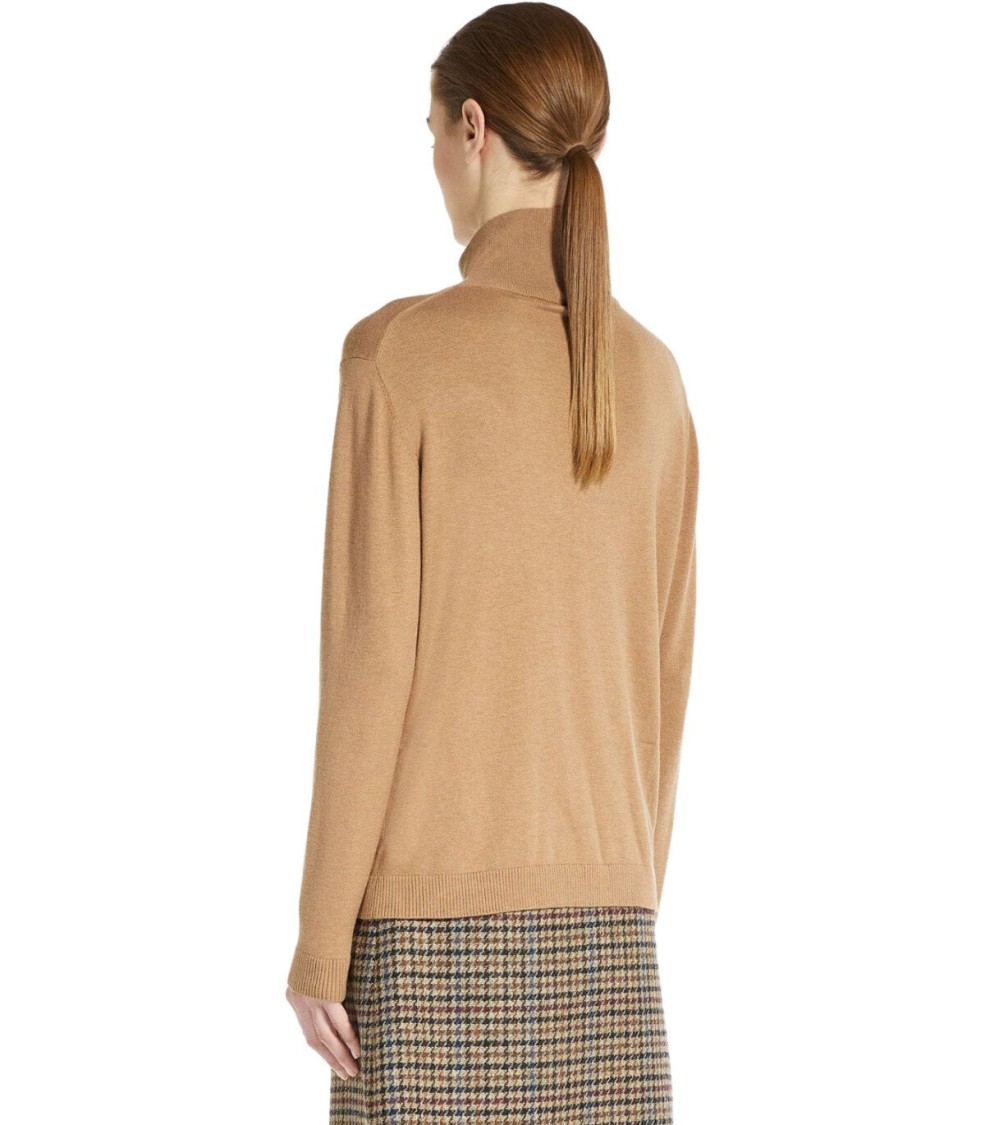 Max Mara Kiku Camel Turtleneck Sweater In Neutral