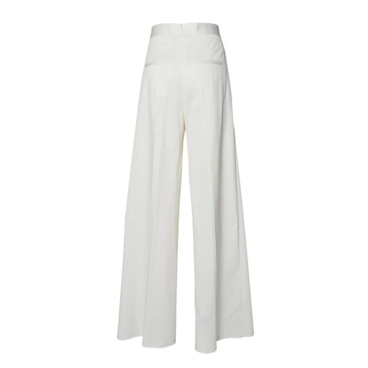 Max Mara Chenzia Trousers In White Pinstriped Jacquard