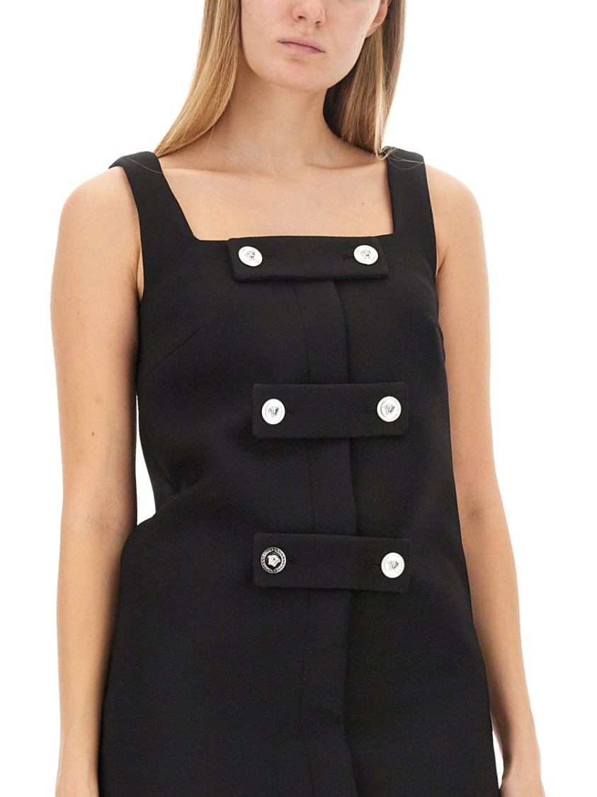 Shop Versace Jellyfish Short Dress In Black