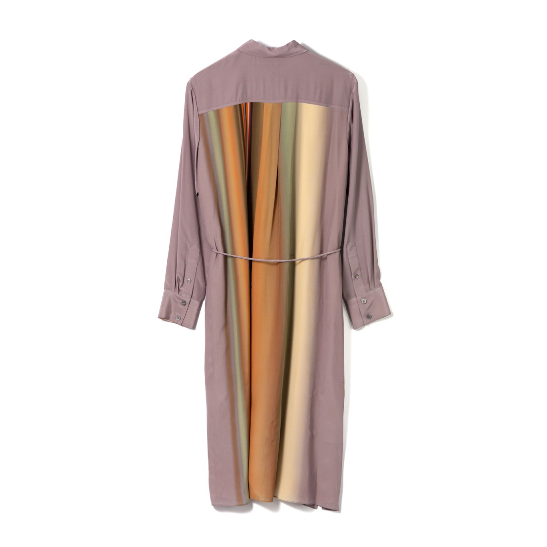 Paul Smith Long Silk Midi Dress With Striking Gradient In Multi