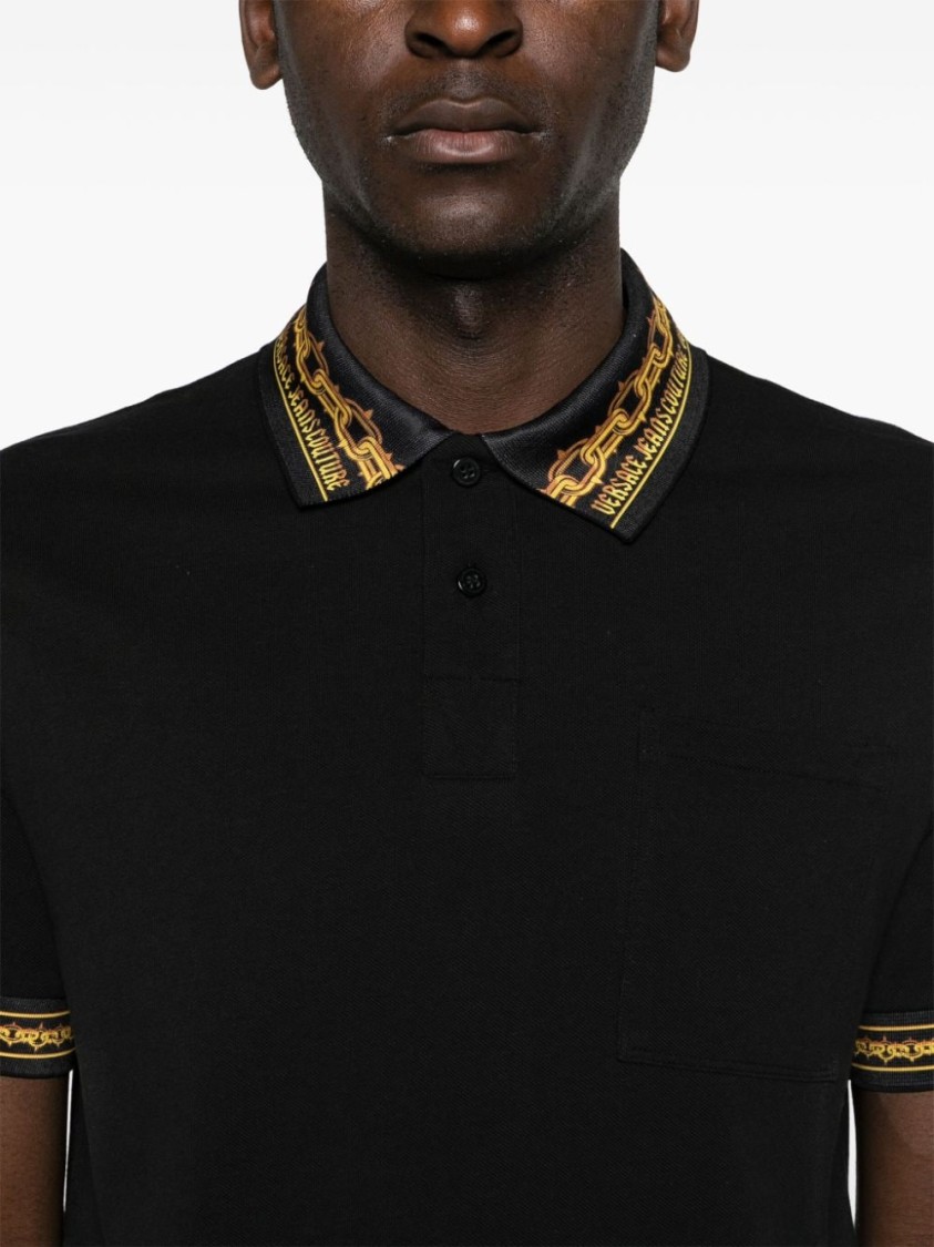 VERSACE JEANS COUTURE VERSACE JEANS COUTURE POLO SHIRT WITH DISTINCTIVE TRIM