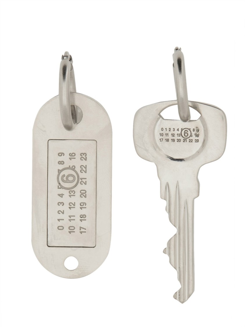 Mm6 Maison Margiela Key Earrings In Silver