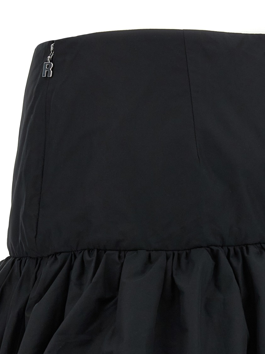 Rotate Birger Christensen Gathered Peplum Miniskirt In Black