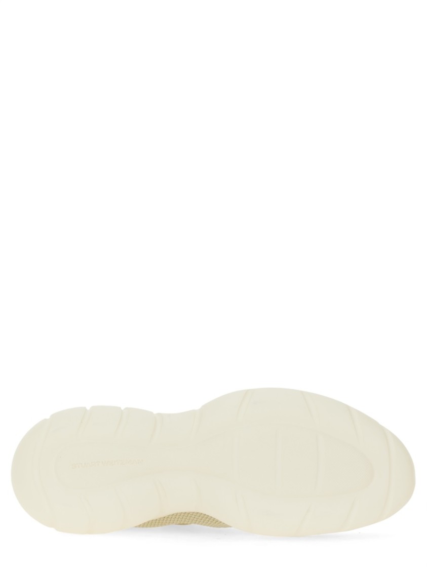 STUART WEITZMAN STUART WEITZMAN TEXTURED MESH AND LEATHER SNEAKERS WITH CHUNKY SOLE 