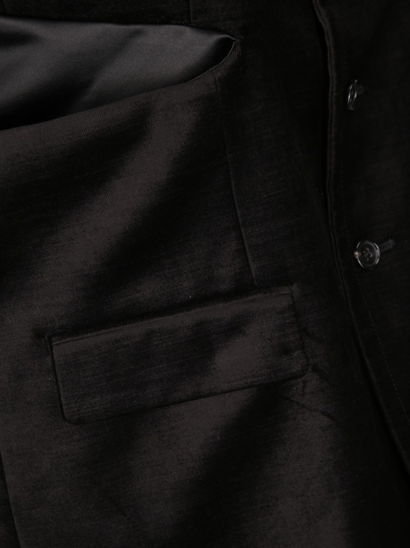 Shop Comme Des Garçons Structured Jacket With Oversized Shoulder Straps In Black