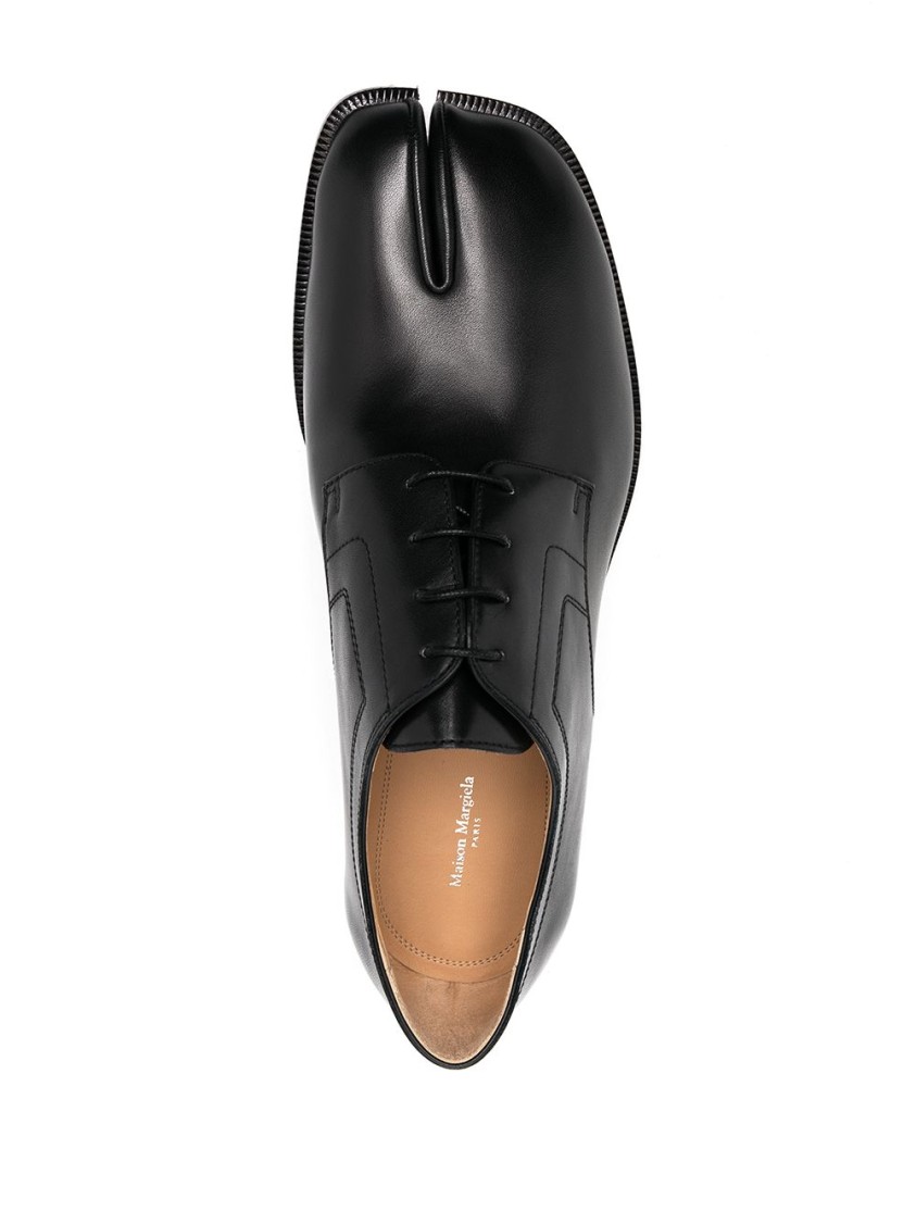 Maison Margiela Brown Tabi Lace-up Oxfords In Black