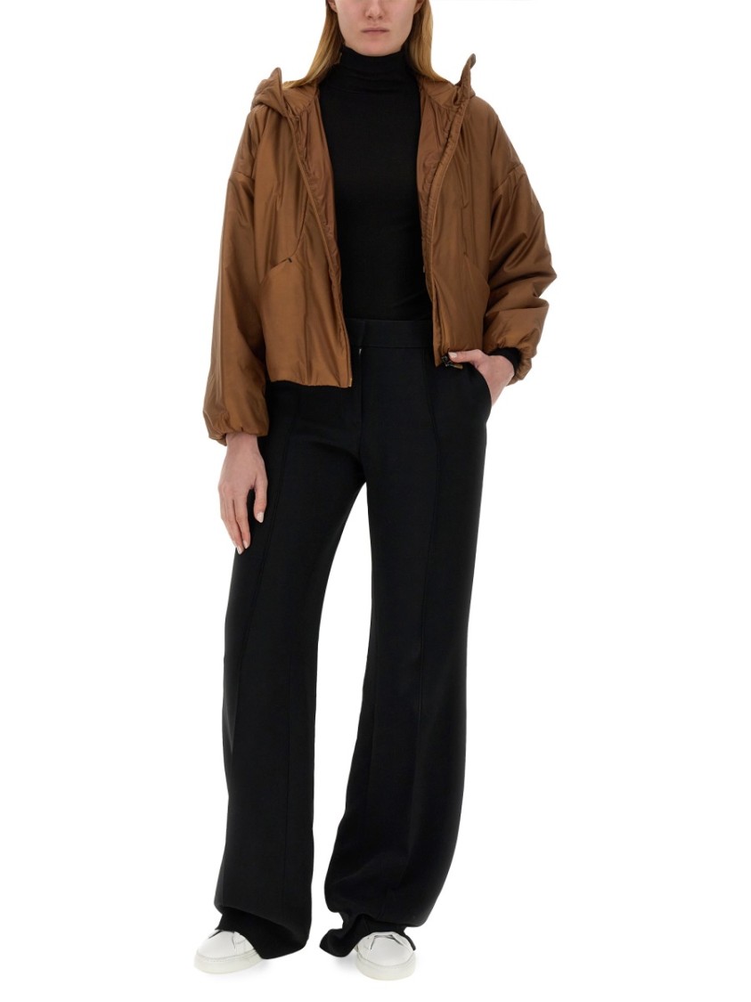 Herno Cropped Brown Nylon Jacket In Brown