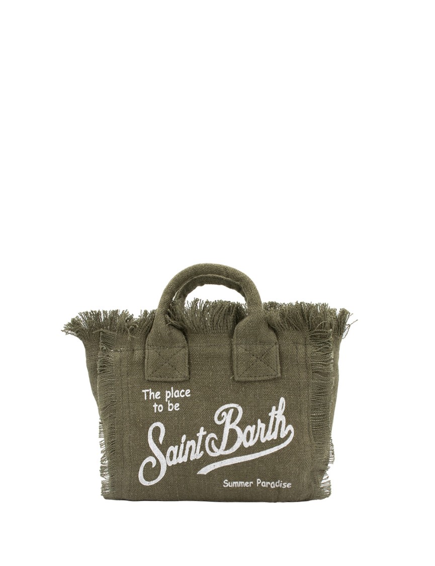Mc2 Saint Barth Textured Linen Mini Bag With Strap