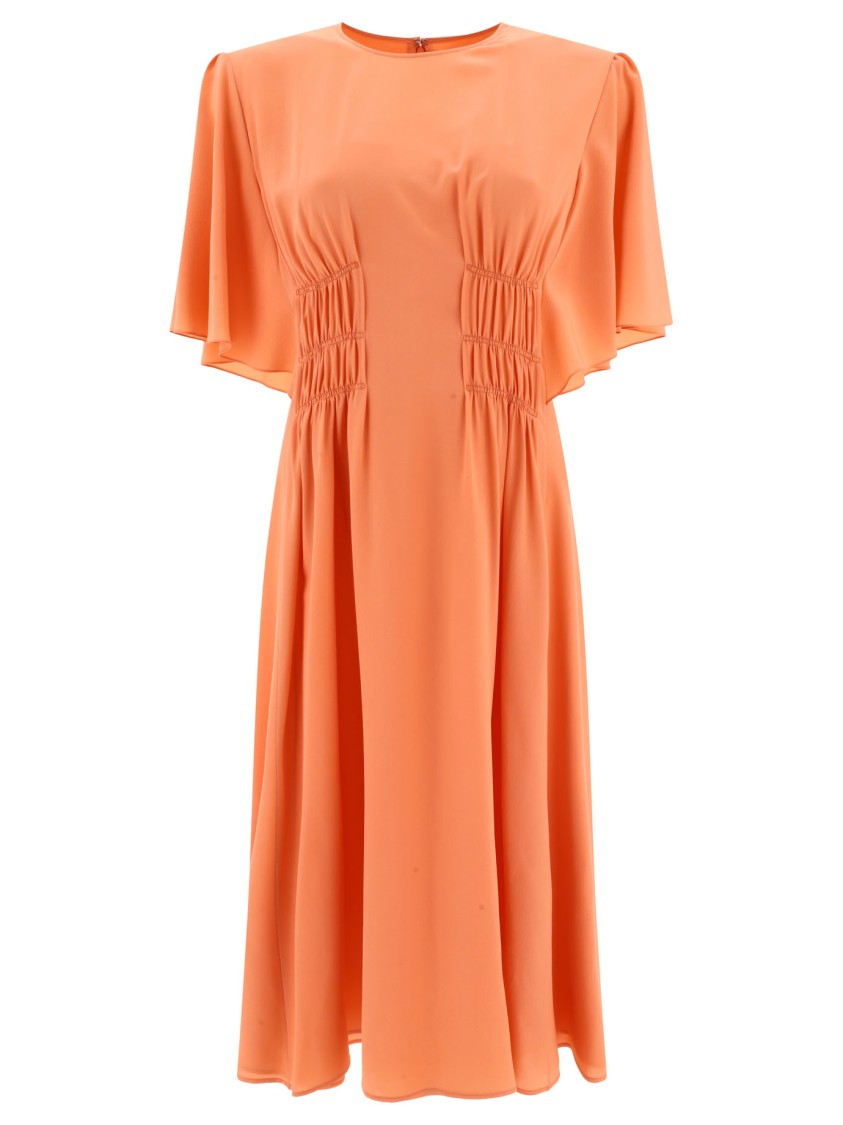 Chloé Draped Midi Dress In Orange