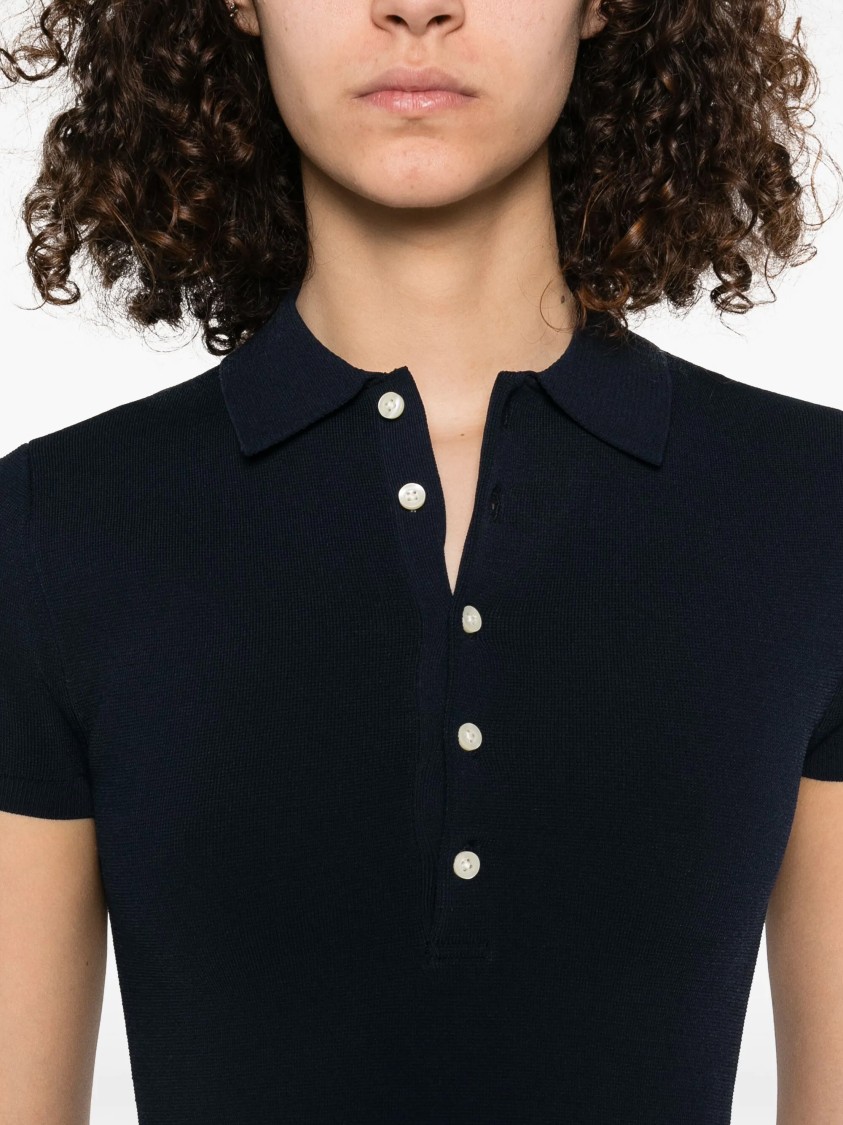 Shop Polo Ralph Lauren Long Navy Blue Dress
