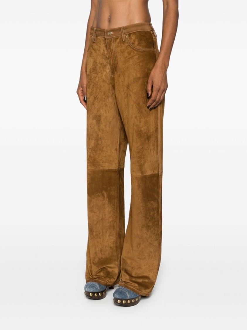 Golden Goose Journey Leather Pant Straight Clothing