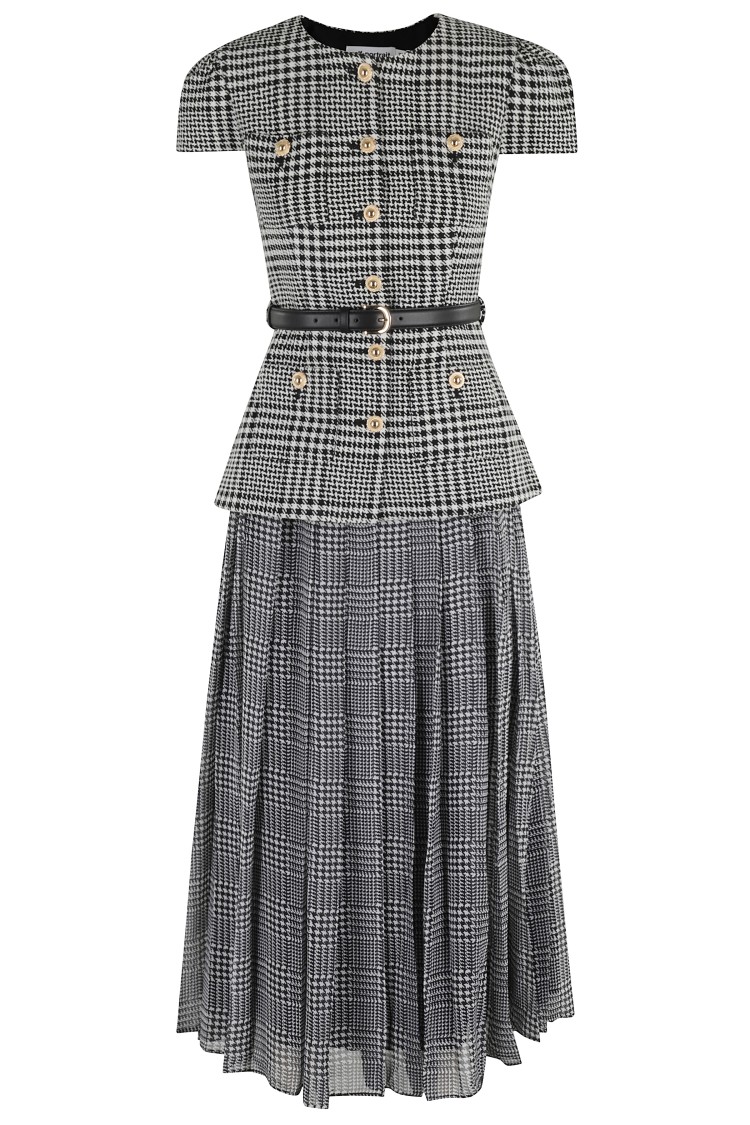 Self-portrait Houndstooth Tailored Midi Dress