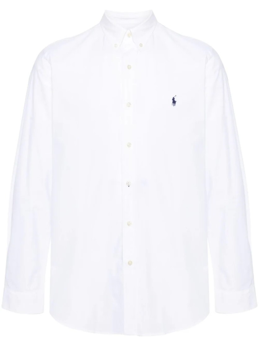 Polo Ralph Lauren Polo Pony-embroidered Long-sleeve Shirt In White