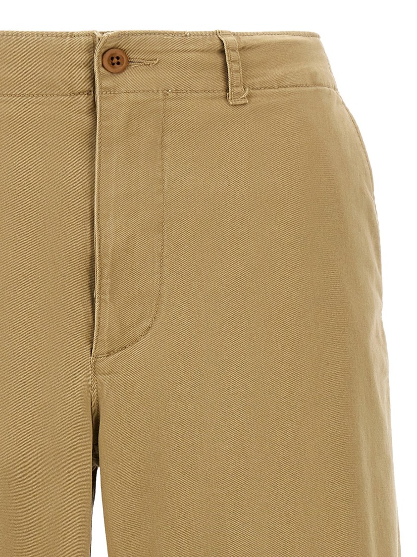 Polo Ralph Lauren Wide-leg Cropped Pants With Zip Closure In Brown