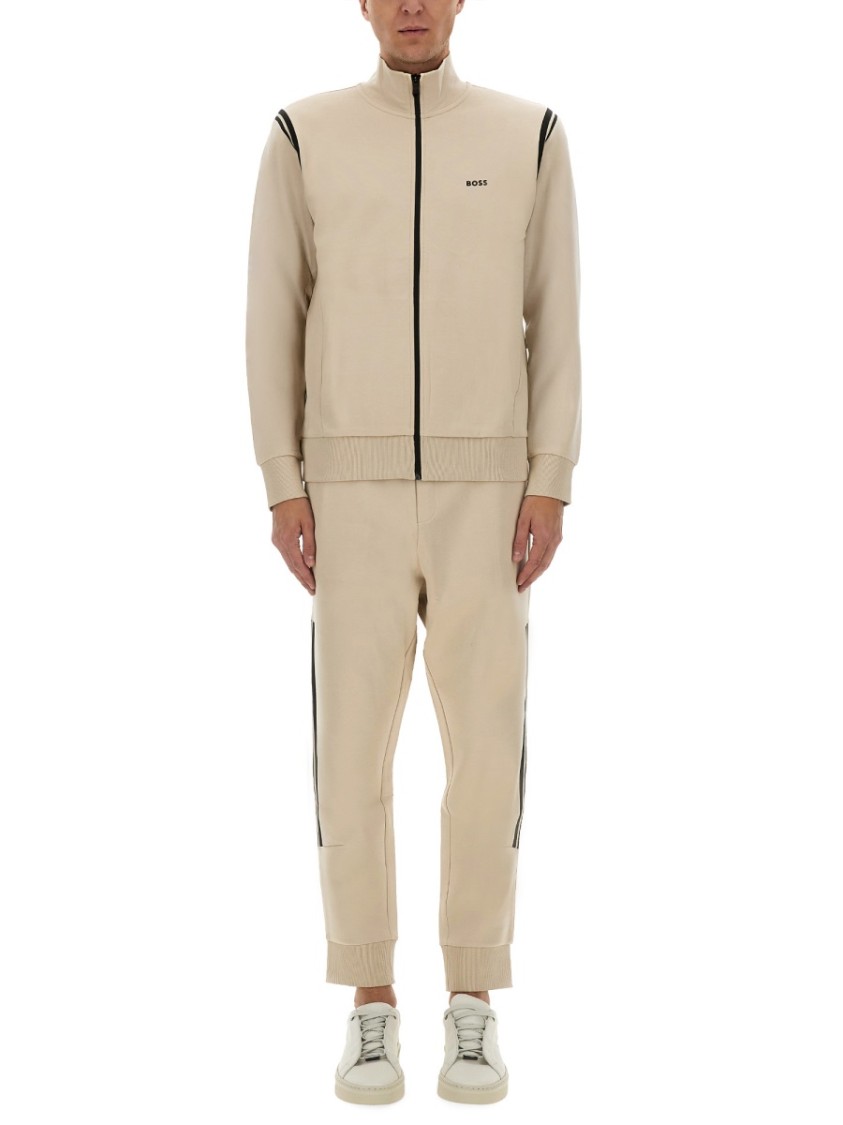 Hugo Boss Boss Zip-up Activewear Set With Contrasting Stripes