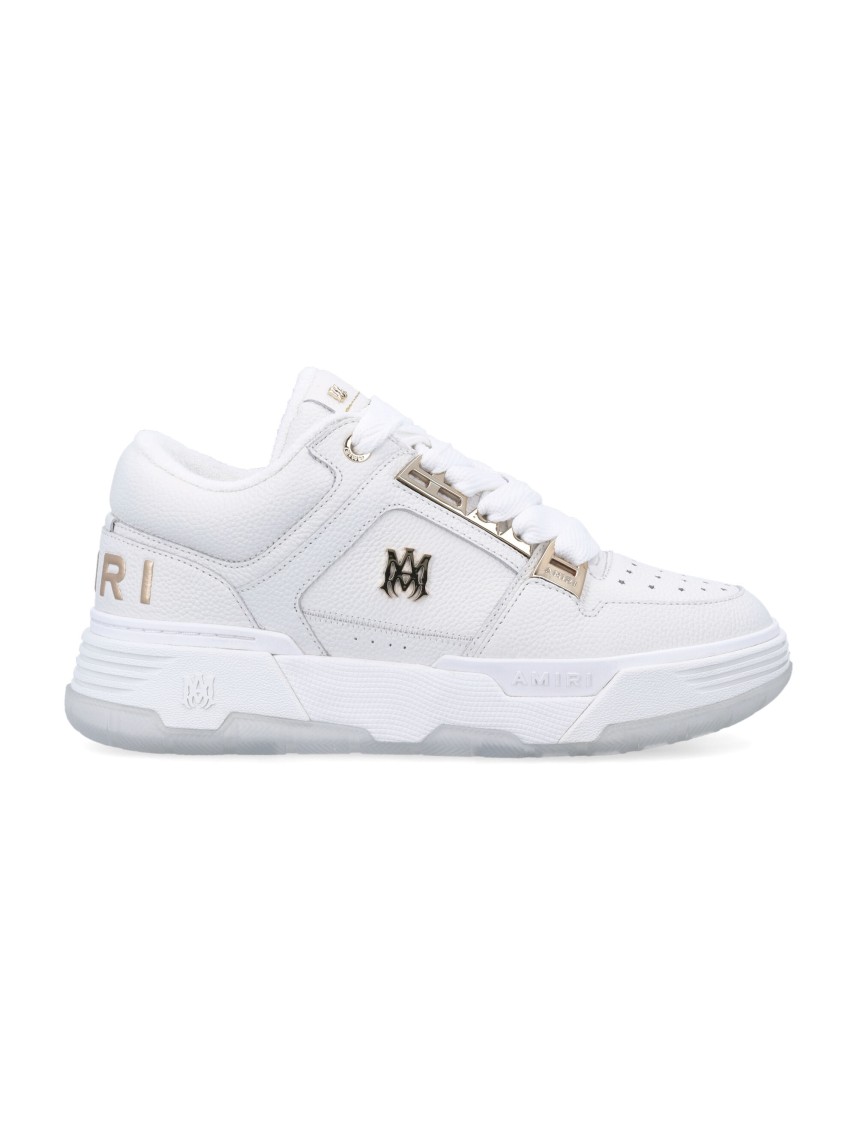 Amiri Metallic Leather Upper Sneakers With Star-shaped Perforations