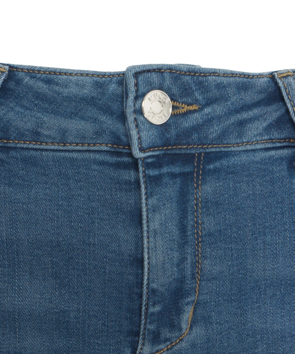 Shop Liu •jo Liu Jo Wide Leg Straight Cropped Jeans In Blue