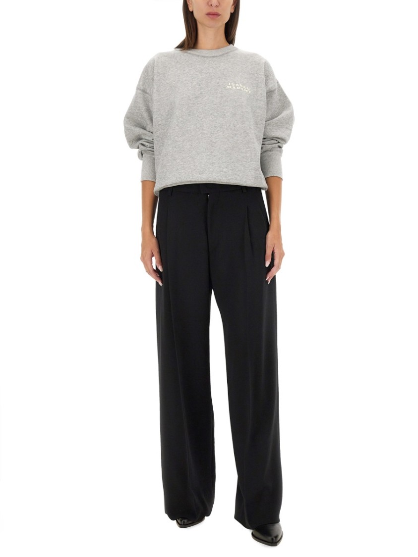 Isabel Marant Checked Tailored Wool Trousers In Black