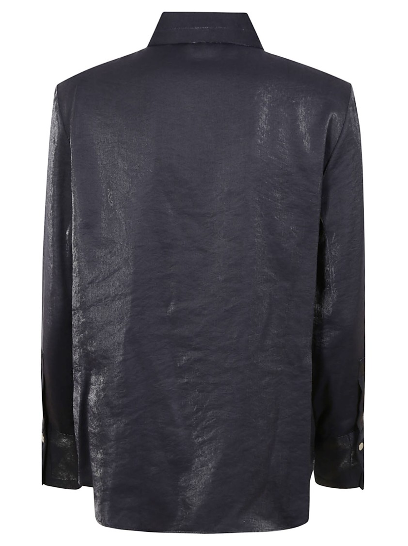 Glanshirt Structured Black Shirt With Classic Button-up Design In Black