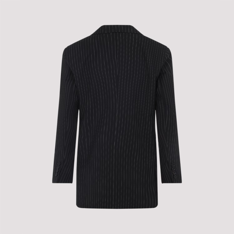 ジャケット Max Mara Black pinstriped double-breasted wool jacket Max Mara Double-Breasted Wool Jacket With Pinstripe Design