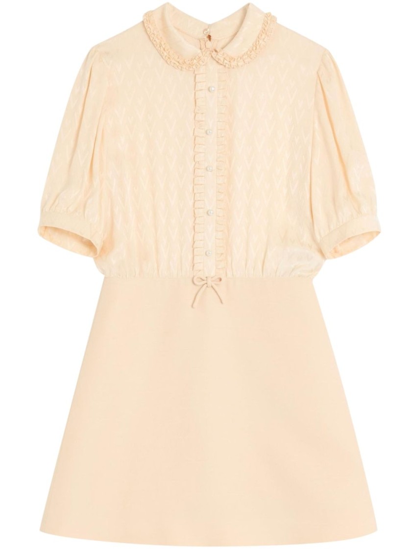Valentino Women's Crepe Couture Short Dress In Neutral