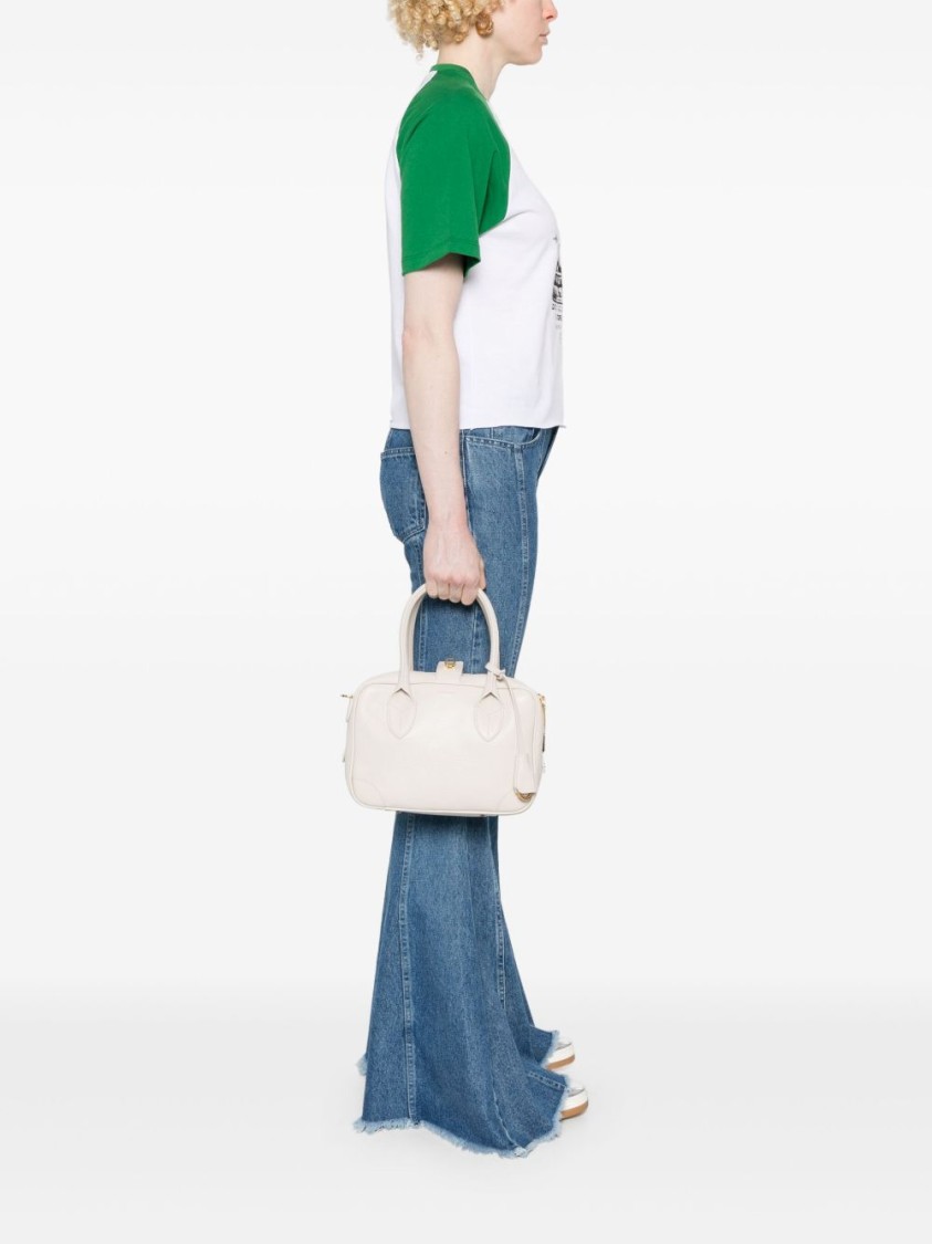 Golden Goose Structured White Goat Leather Bag
