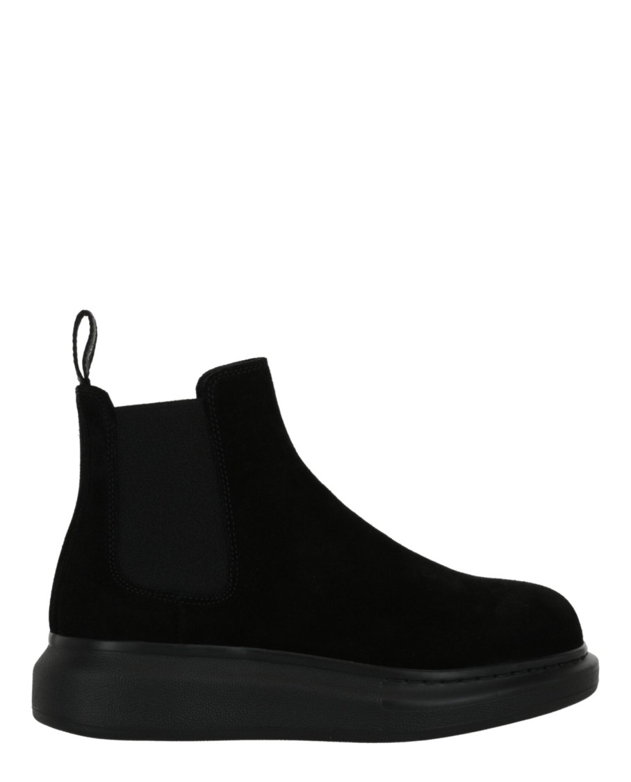 Alexander Mcqueen Leather Chelsea Boot In Black