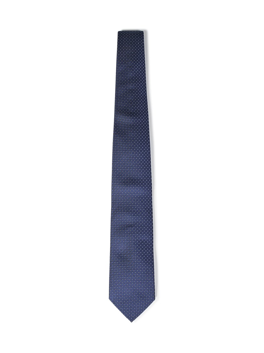 Franzese Collection Classic Blue Jacquard Silk Tie In Gray