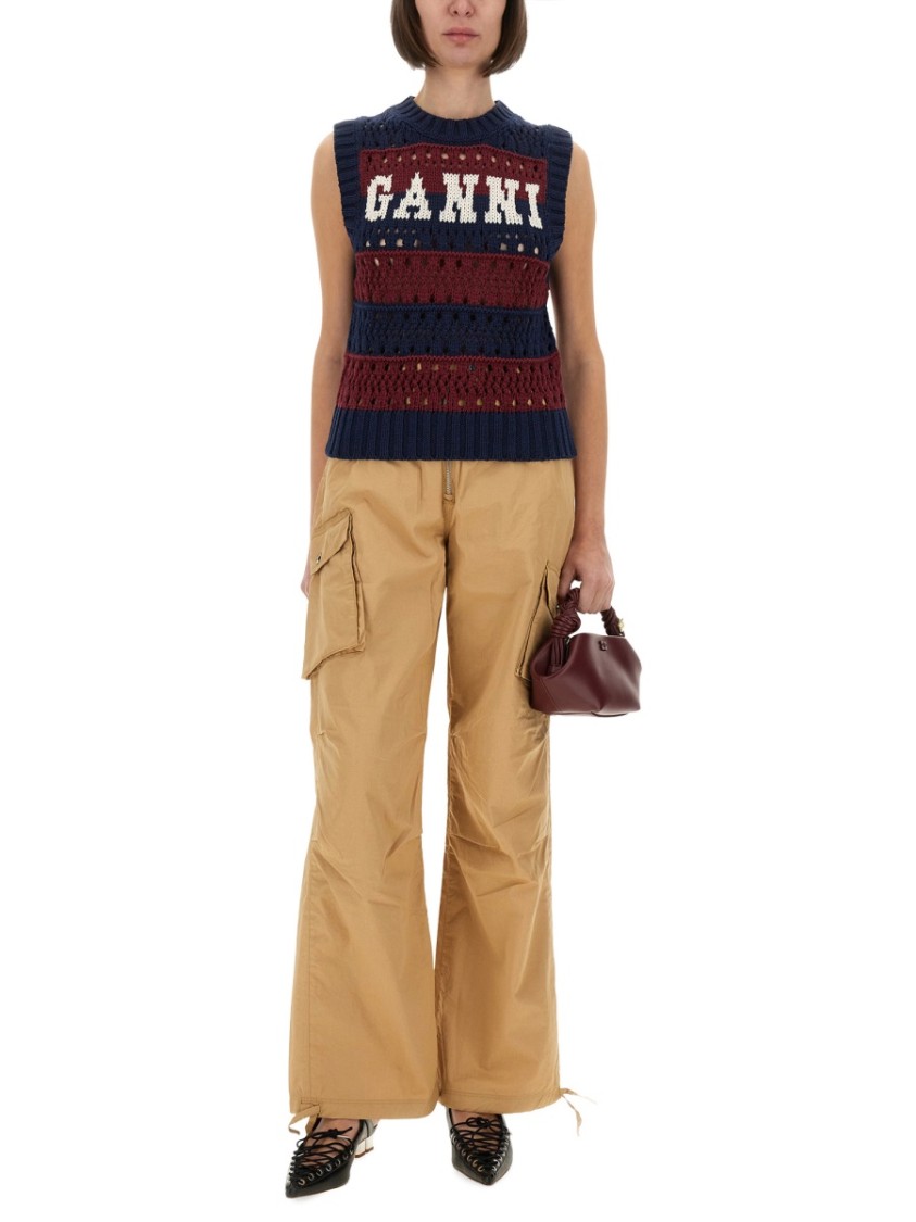 Ganni Multicolor Blue Striped Vest