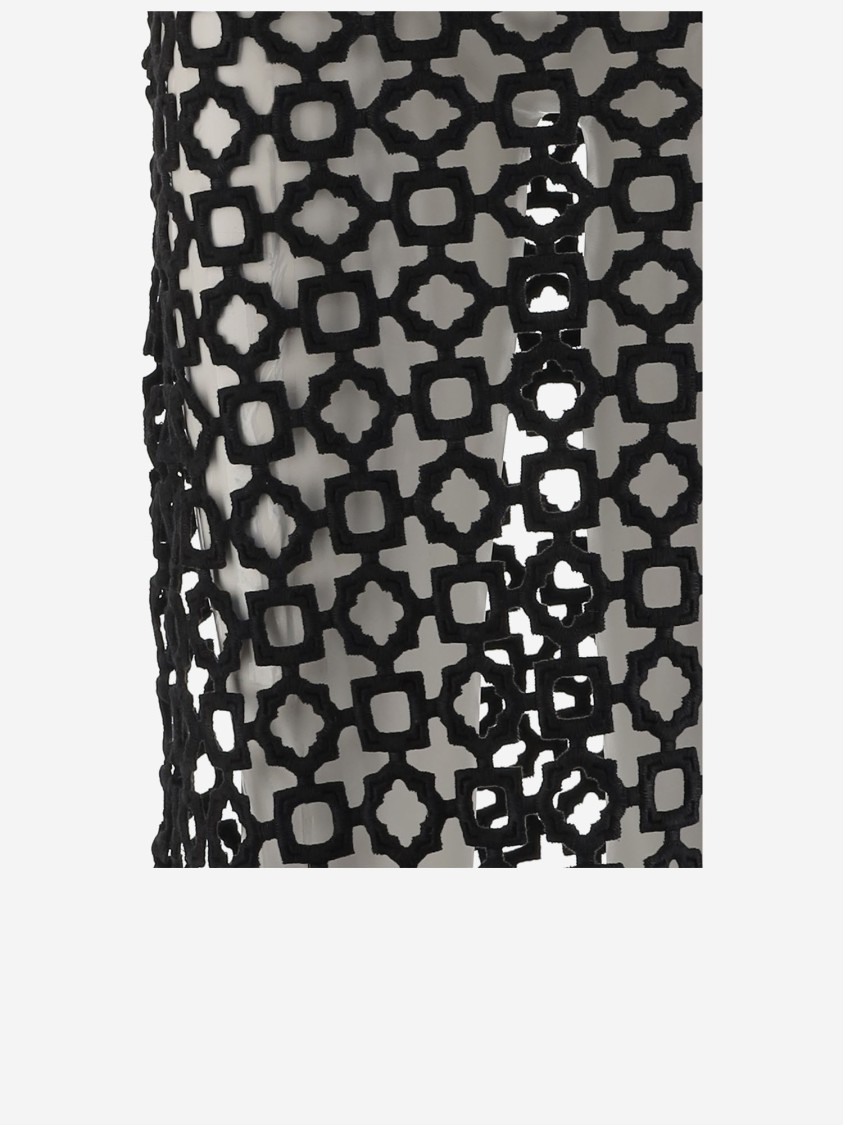 Niccolò Pasqualetti Cotton Skirt With Geometric Pattern In Black